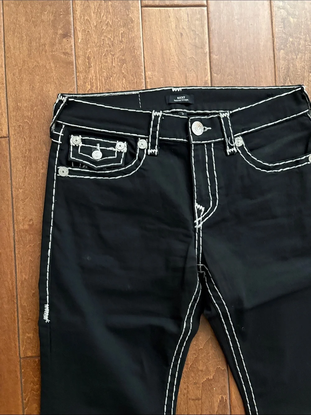 RICKY STRAIGHT LEG - TRUE RELIGION PANTS STRIPPED STICHING